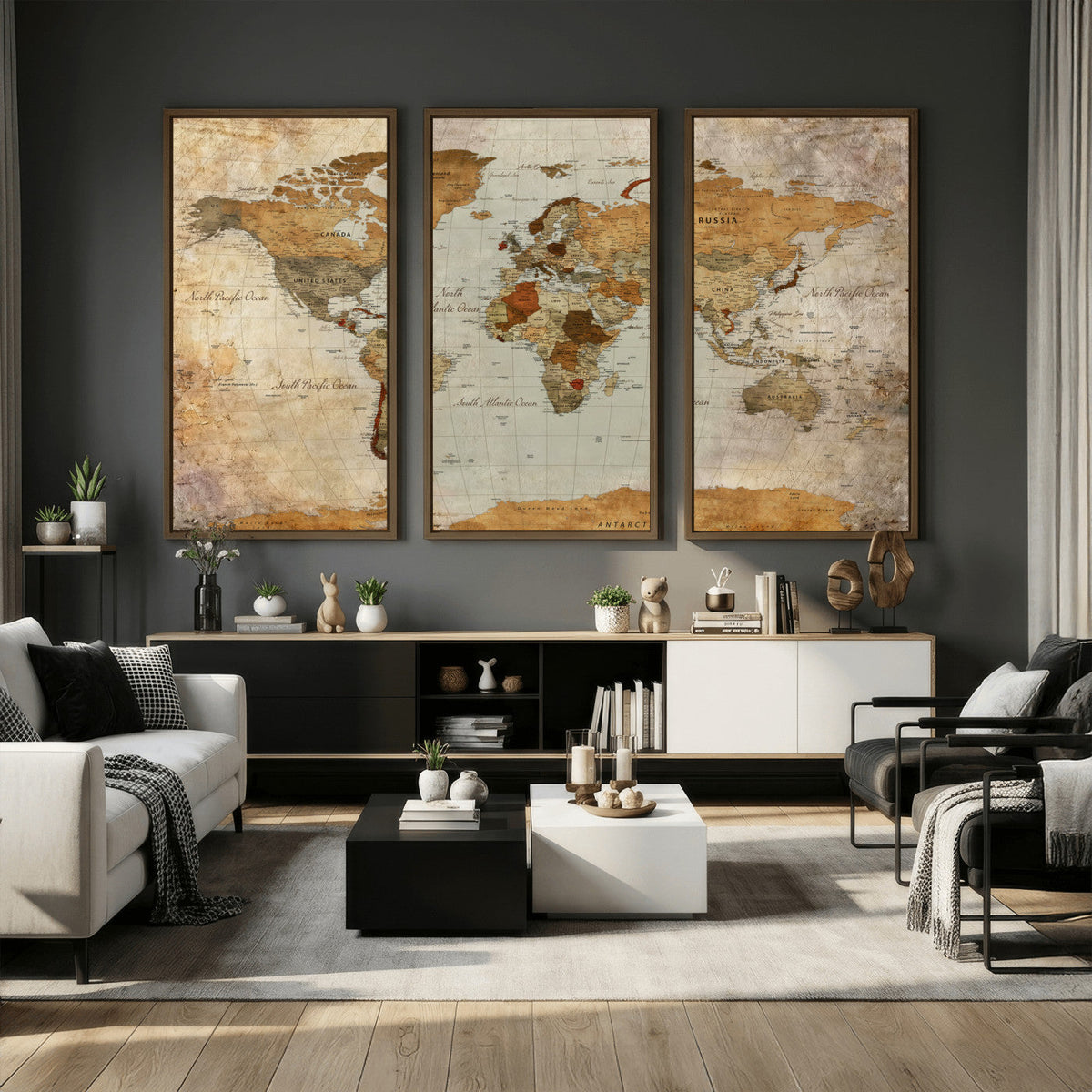 World Map Canvas Print – Detailed Map of the World Wall Art