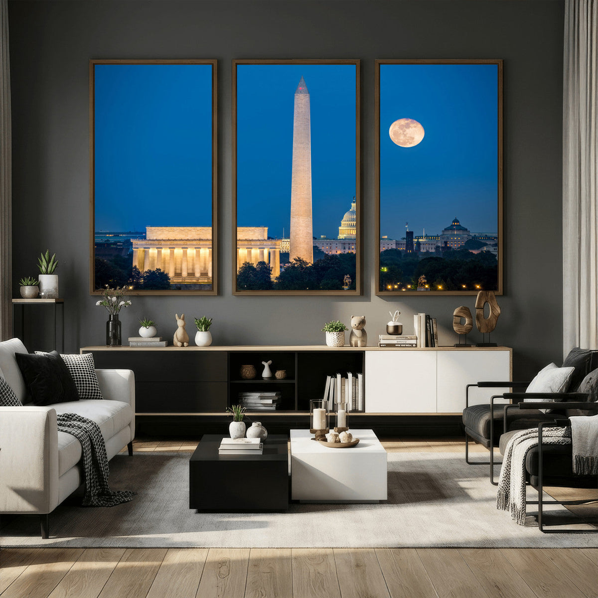 Washington DC Skyline Wall Art Canvas Print – Lincoln