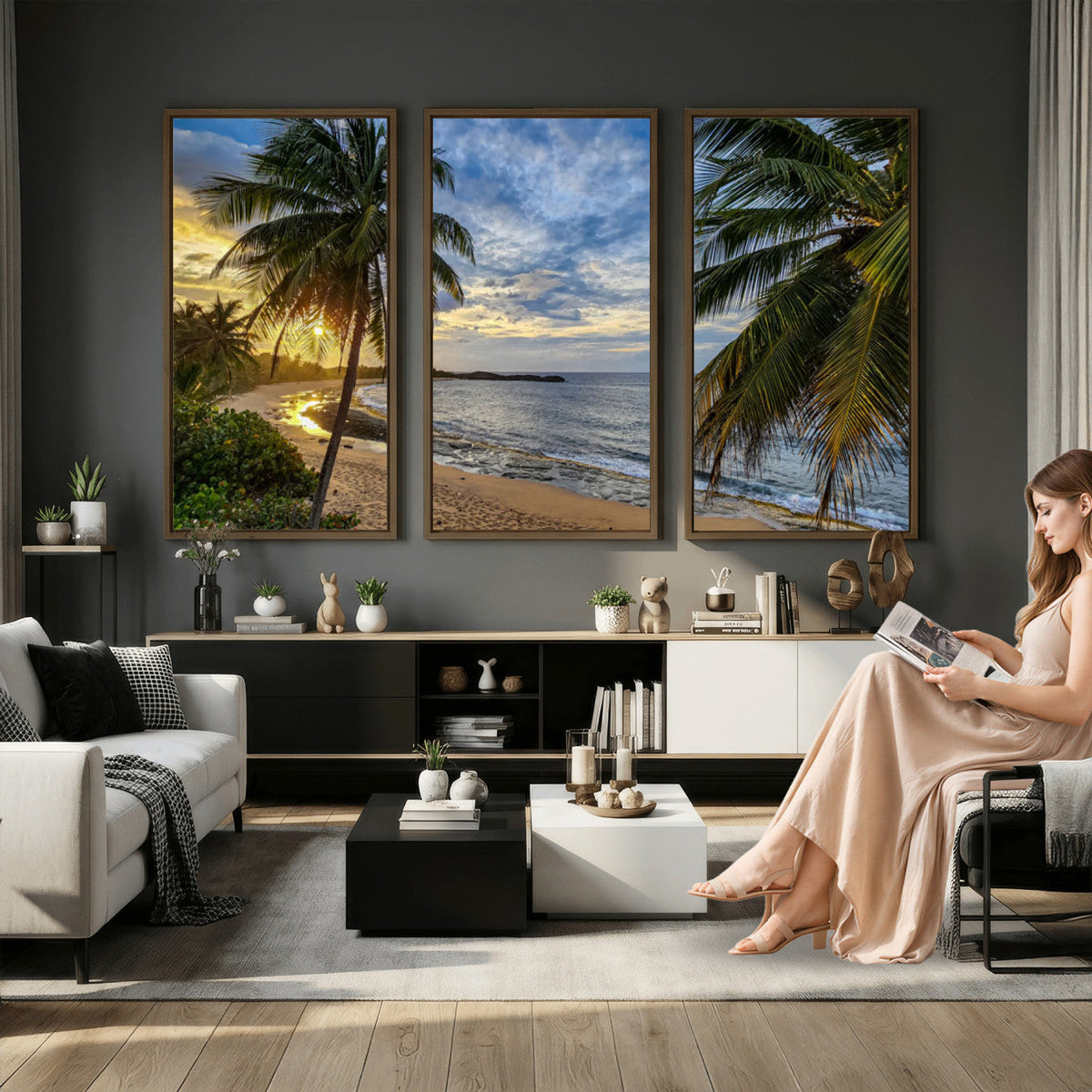 Mar Chiquita Beach Puerto Rico Canvas Wall Art, Manati Caribbean Coastal Photography Print, Tropical Ocean Sunset Decor