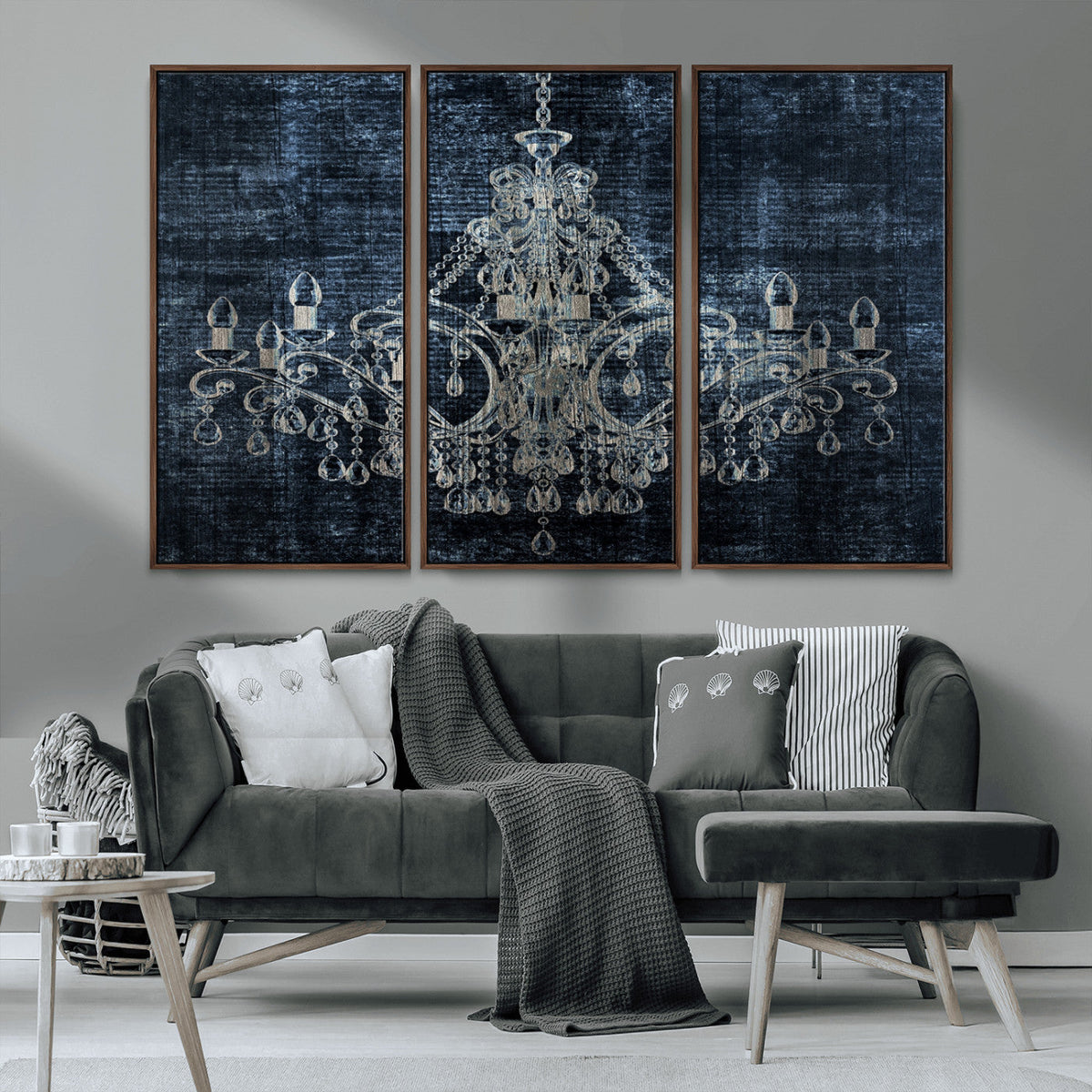 Dark Chandelier Wall Art Canvas Print