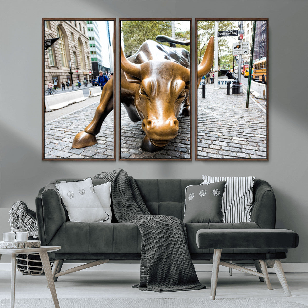 Charging Bull Wall Art Canvas Print