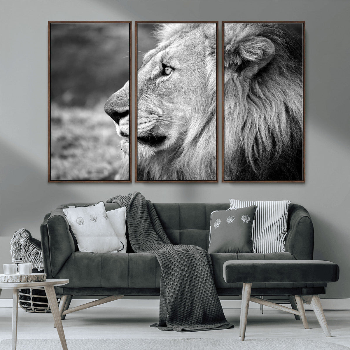 African Lion Wall Art Canvas Print – Majestic Wildlife