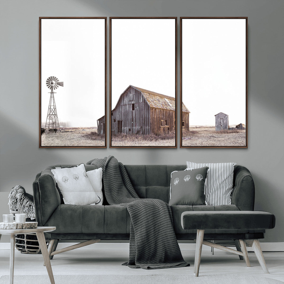 Set of 3 Rustic Farmhouse Wall Art Prints – Country Barn,