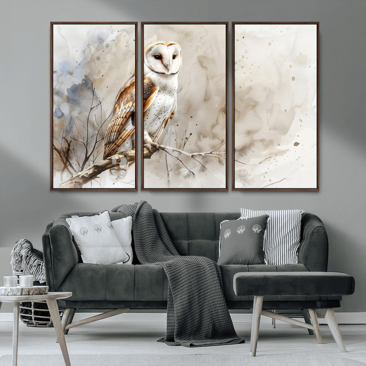 Barn Owl Wall Art | Watercolor Canvas Print | Perfect for