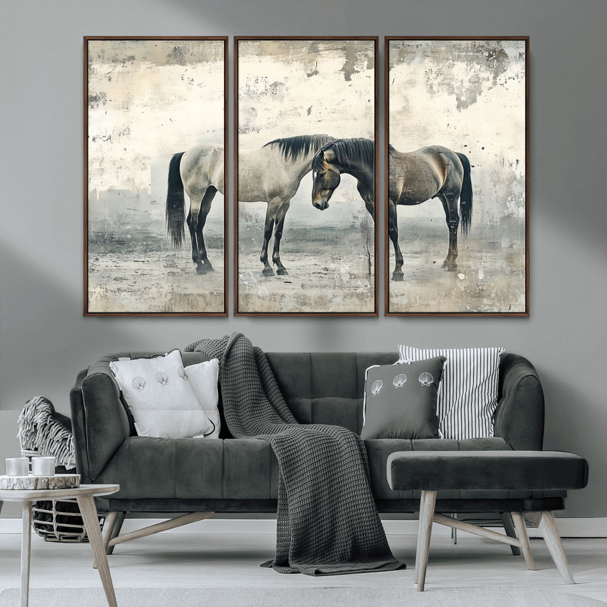 Chines Style Majestic Horses Wall Art | Ready to Hang and