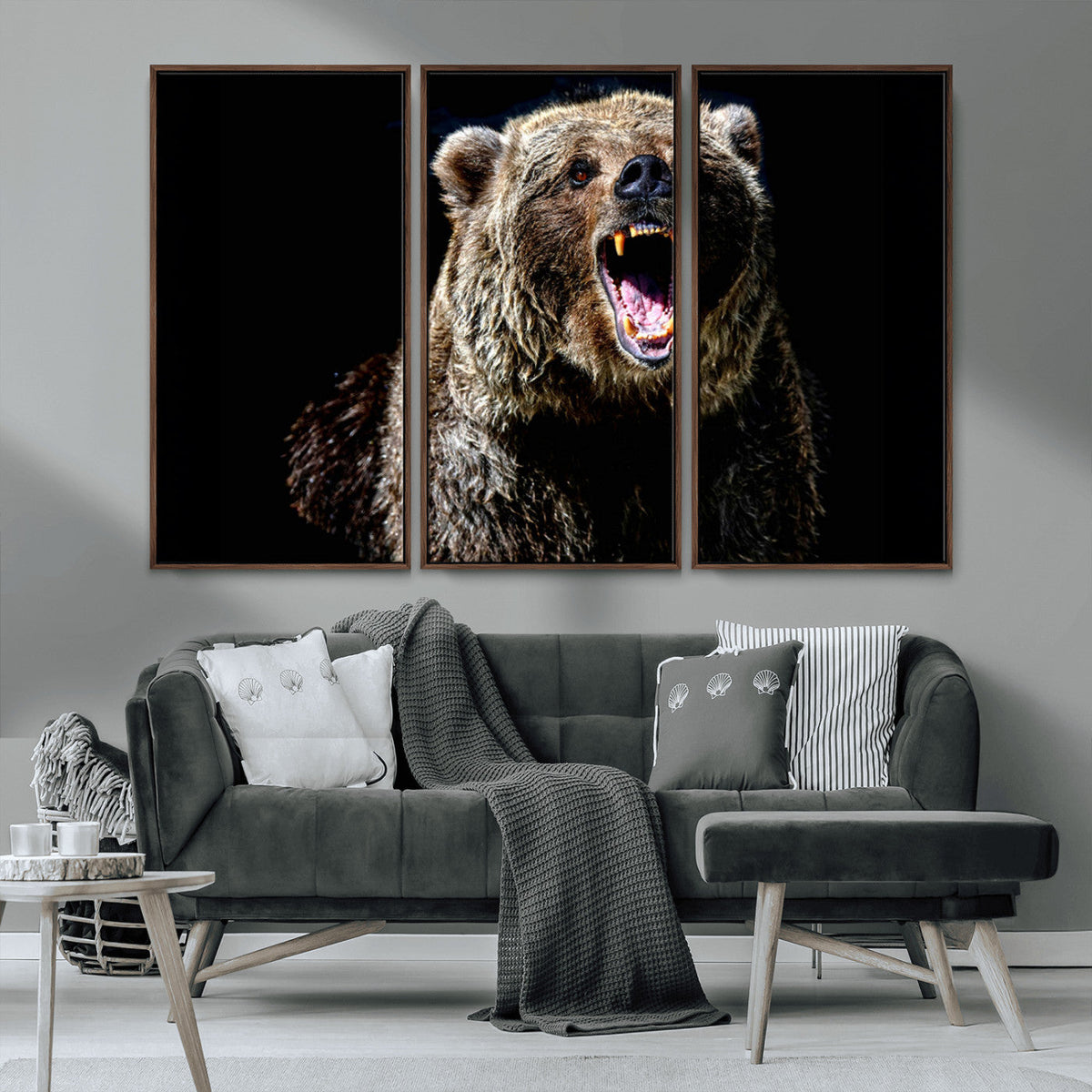 Grizzly Bear Canvas Print | Wildlife Wall Art for Cabin