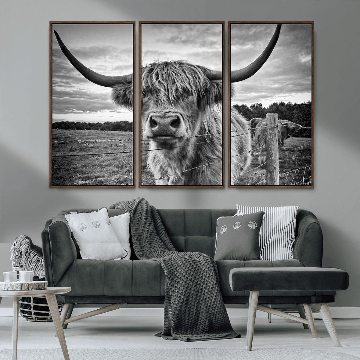 Scottish Highland Cow Wall Art Canvas Print | Ready to Hang