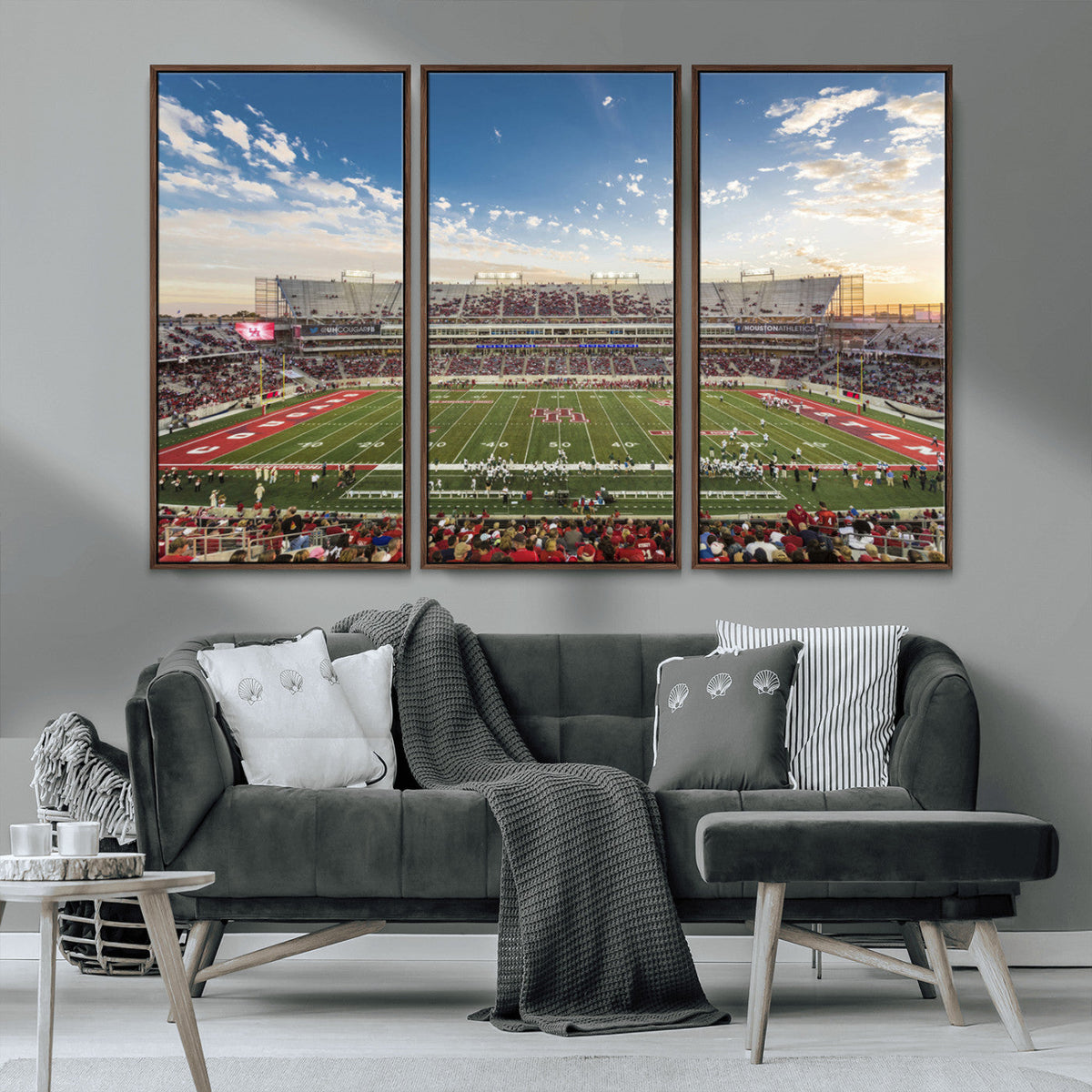 Framed Houston Cougars Football Team Print - Houston TDECU