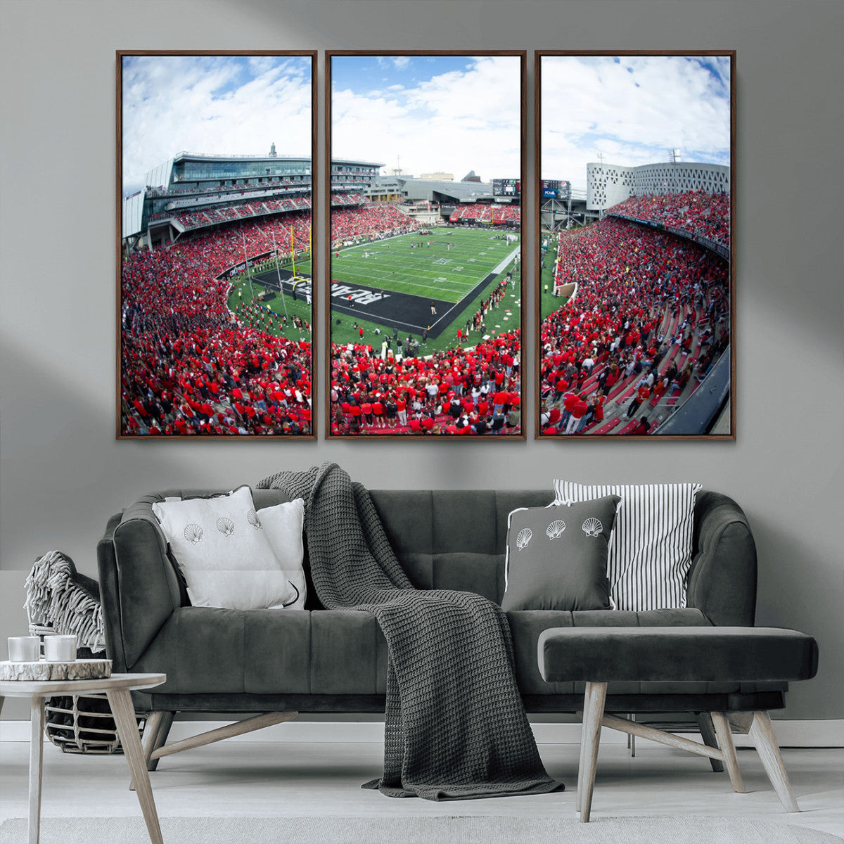 Cincinnati Bearcats Football Team Print - Nippert Stadium Wall Art Canvas Print