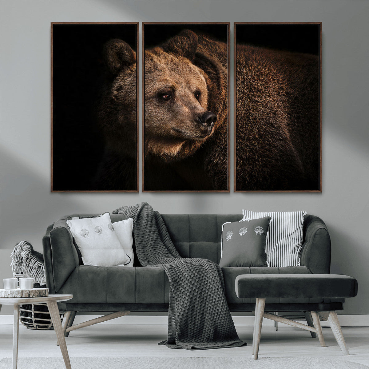 Wild Grizzly 399 Bear Canvas Wall Art Print, Bear Animal