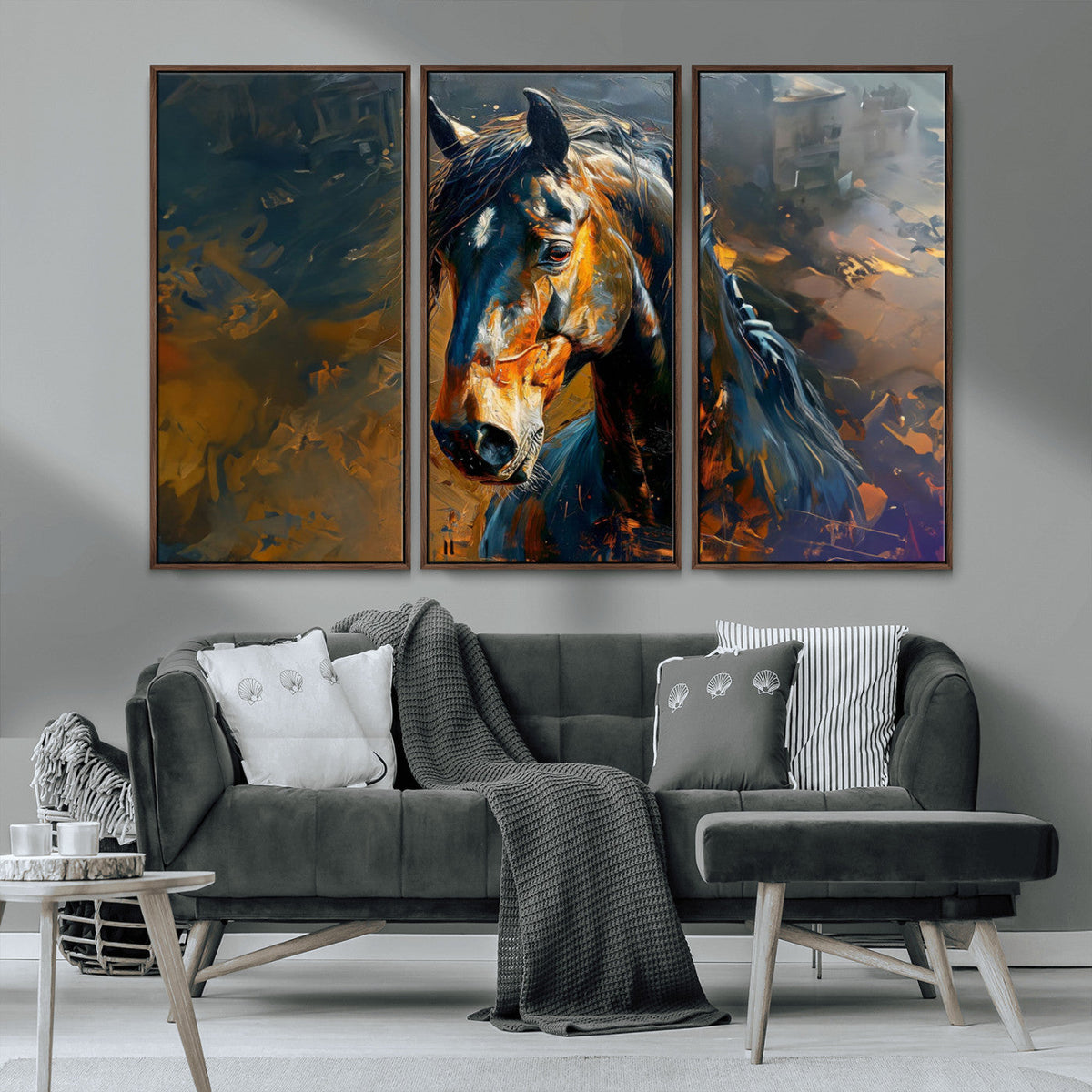 Abstract Horse Wall Art Canvas Print | Farmhouse Wall Decor