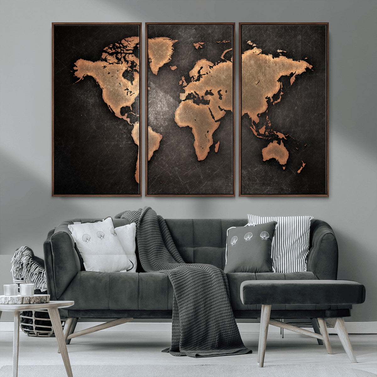 World Map Canvas Print – Framed Travel Map Wall Art for