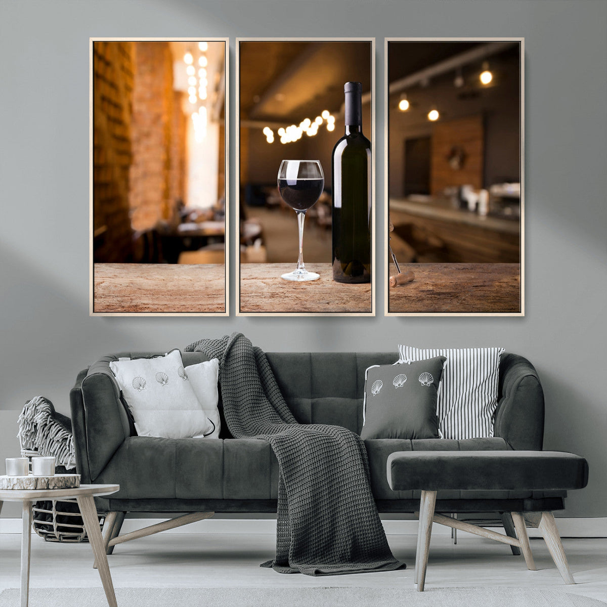Wine and Bottle Wall Art Canvas Print