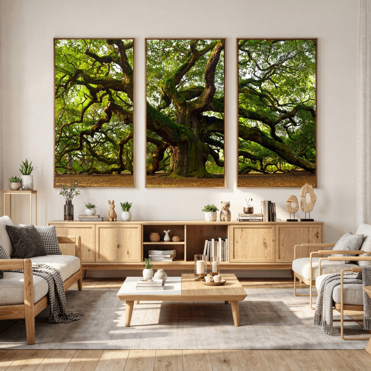 Angel Oak Tree Wall Art Canvas Print | Forest Tree Nature