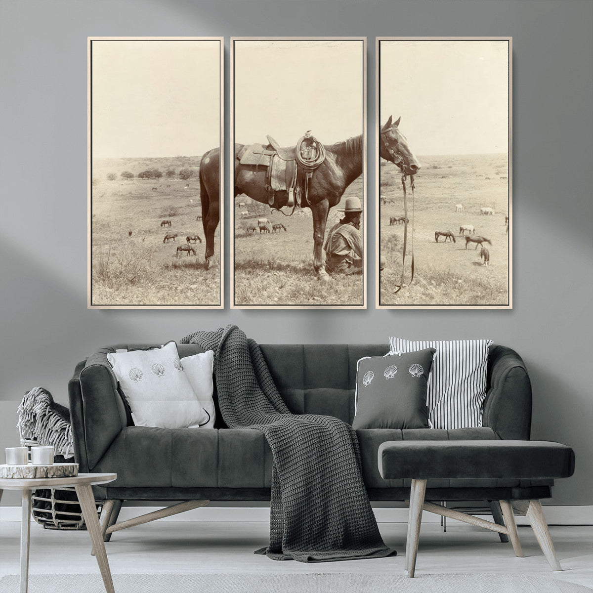 Cowboy Wall Art - Western Horse Canvas Print - Vintage
