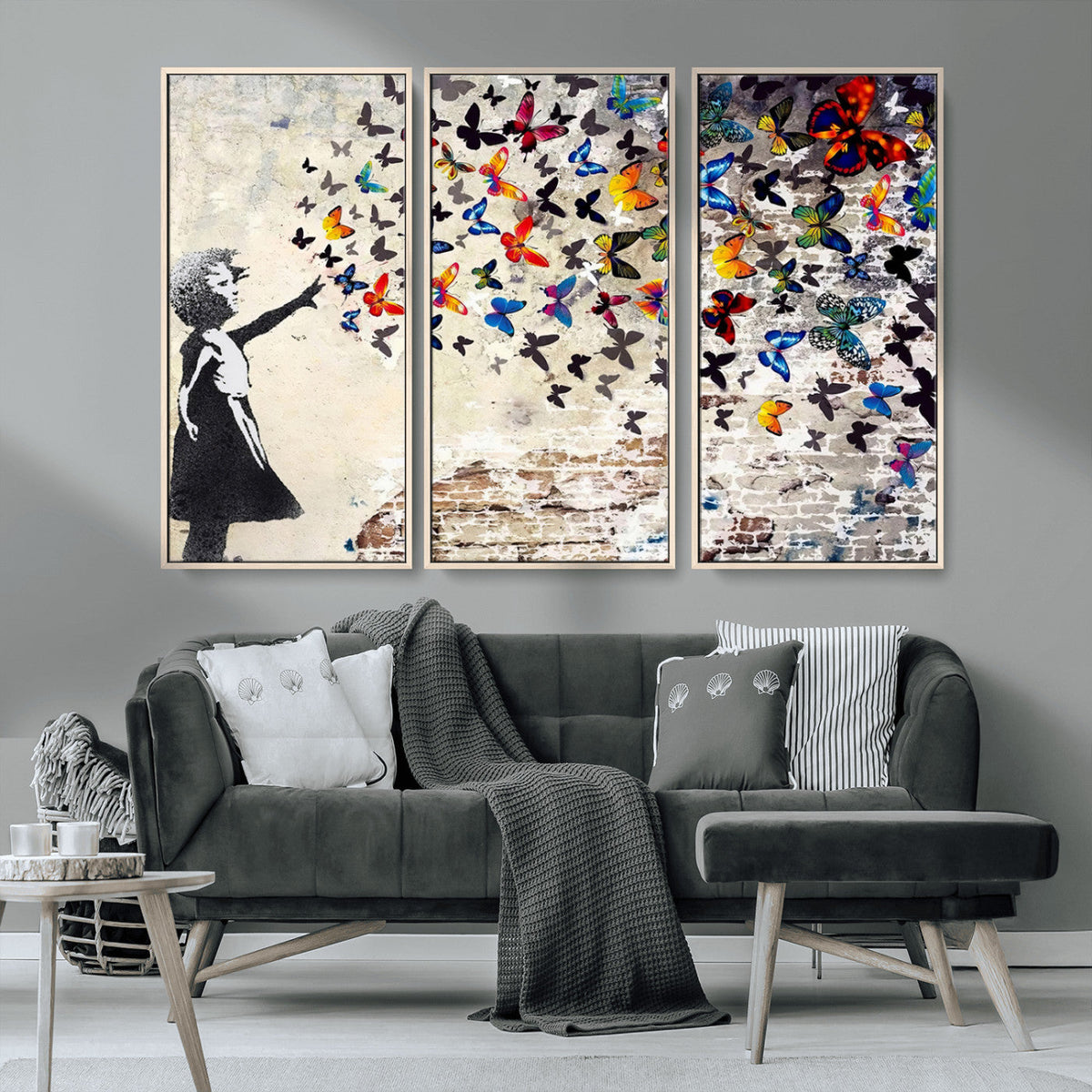 Banksy Graffiti Wall Art Canvas Print: Girl Releasing