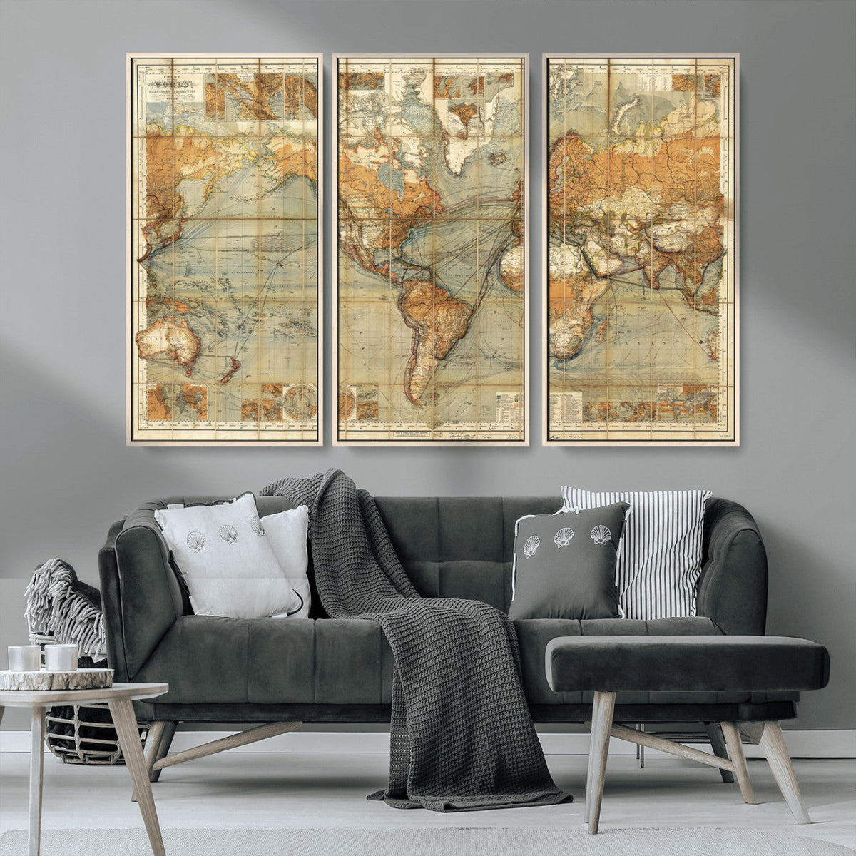 Push Pin World Map Canvas Print – Travel Tracker Wall Art