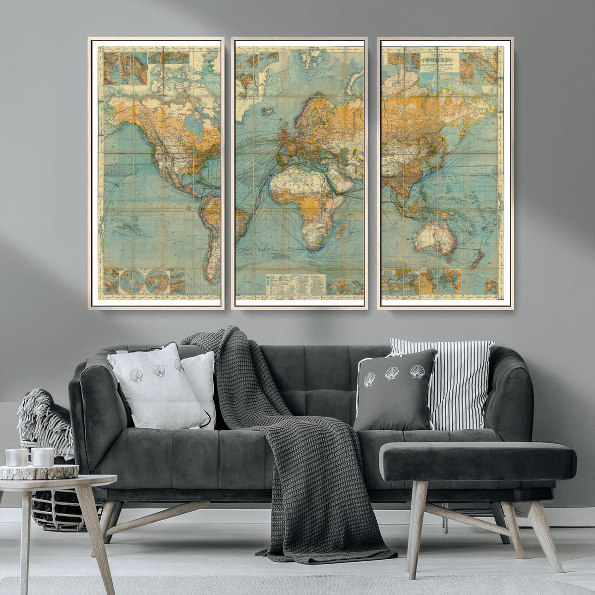 Push Pin World Map Canvas Print – Travel Tracker Wall Art