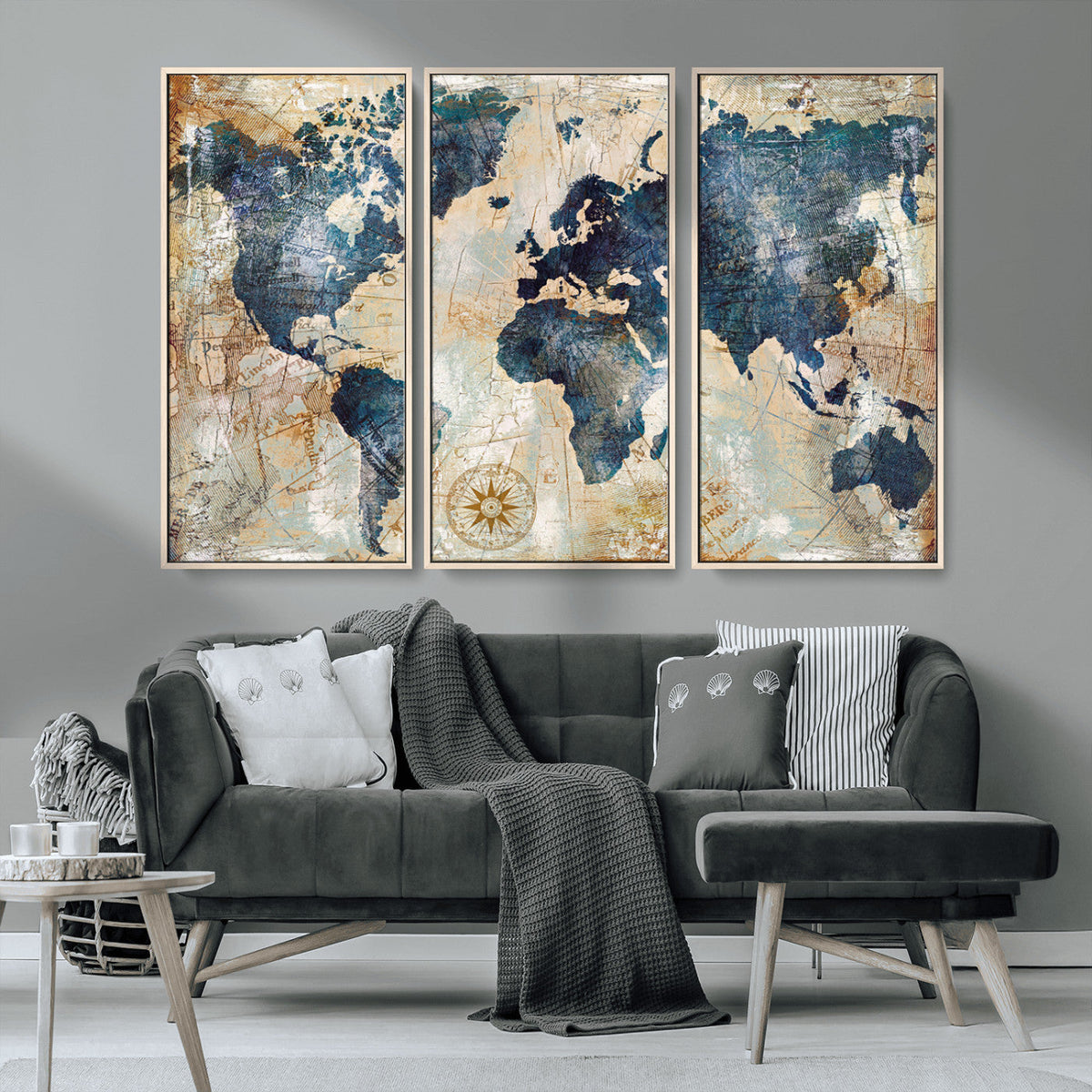 World Map Canvas Print – Framed Wall Art for Couples,