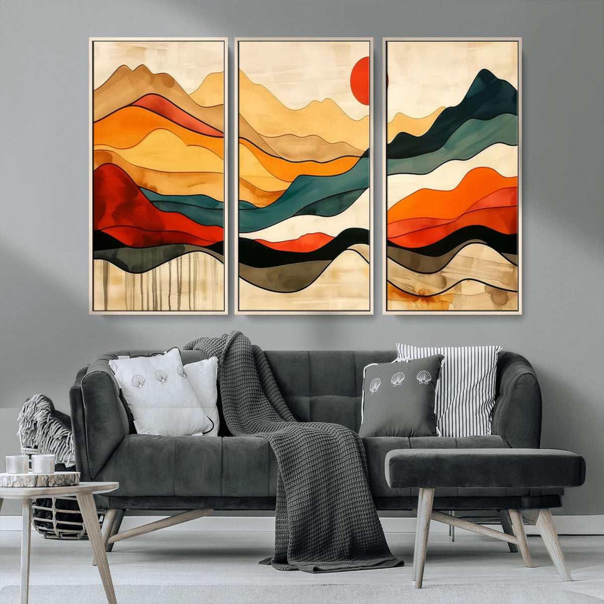 Mid Century Wall Art Print - Abstract Woodland Print -