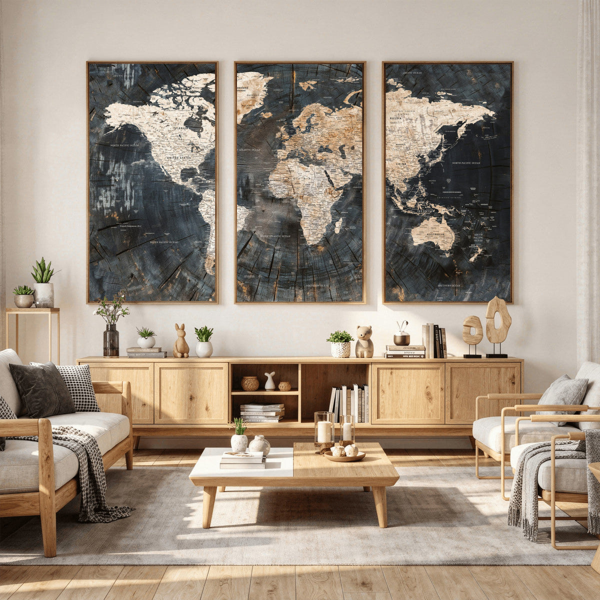World Map Canvas Print – Detailed Map of the World Wall Art