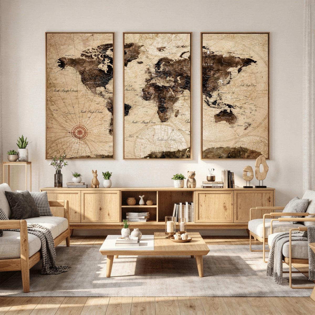 World Map Wall Art Canvas Print