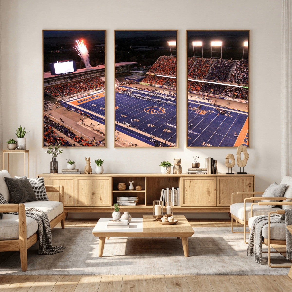 Boise State Stadium Large Wall Art Canvas Print for Living