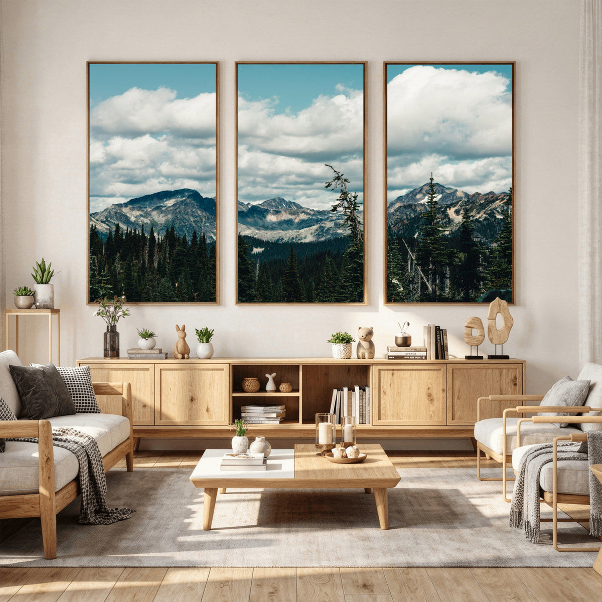 Mountain Forest Wall Art Canvas Print, Alpine Pine Tree