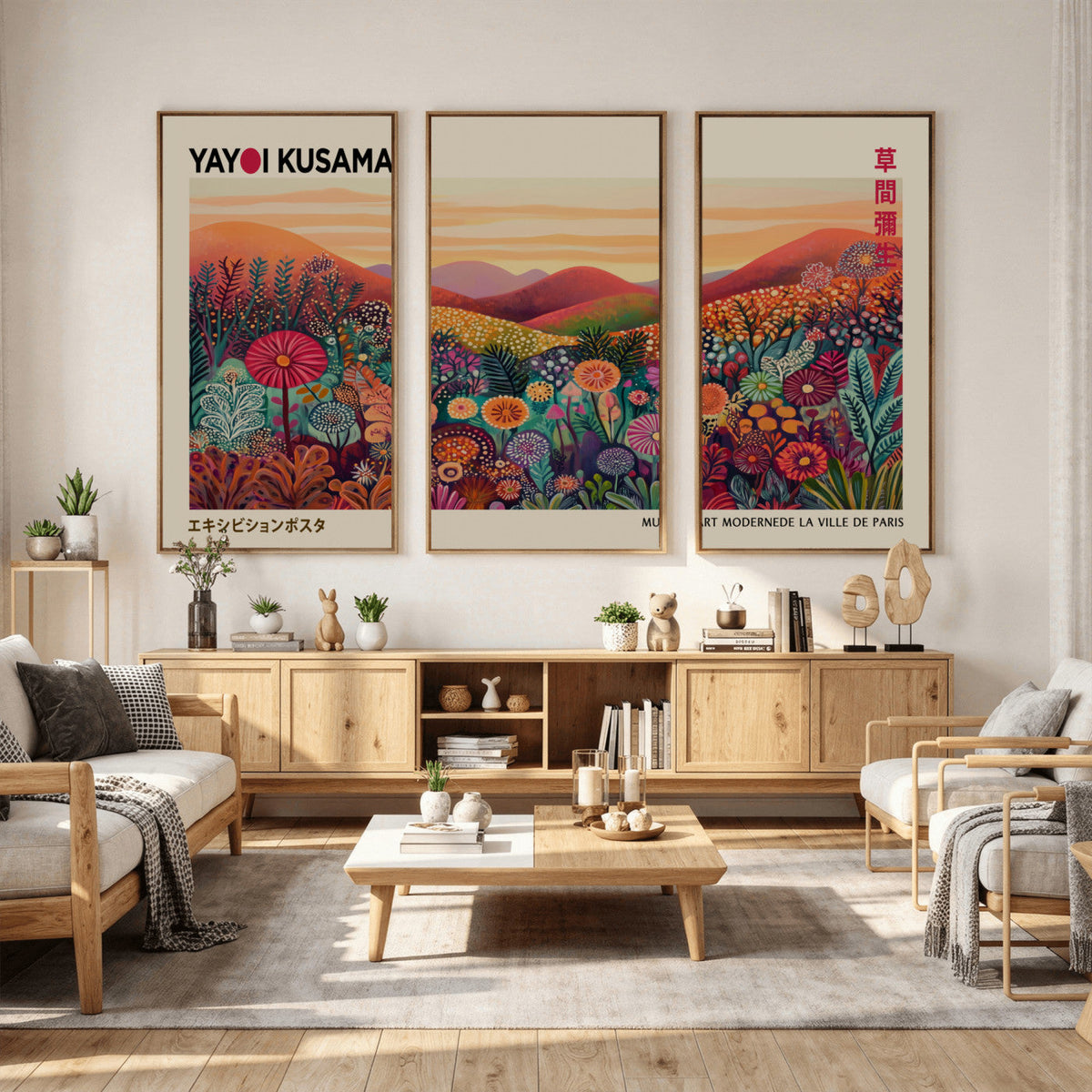 Yayoi Kusama Colorful Landscape Wall Art Canvas Print –