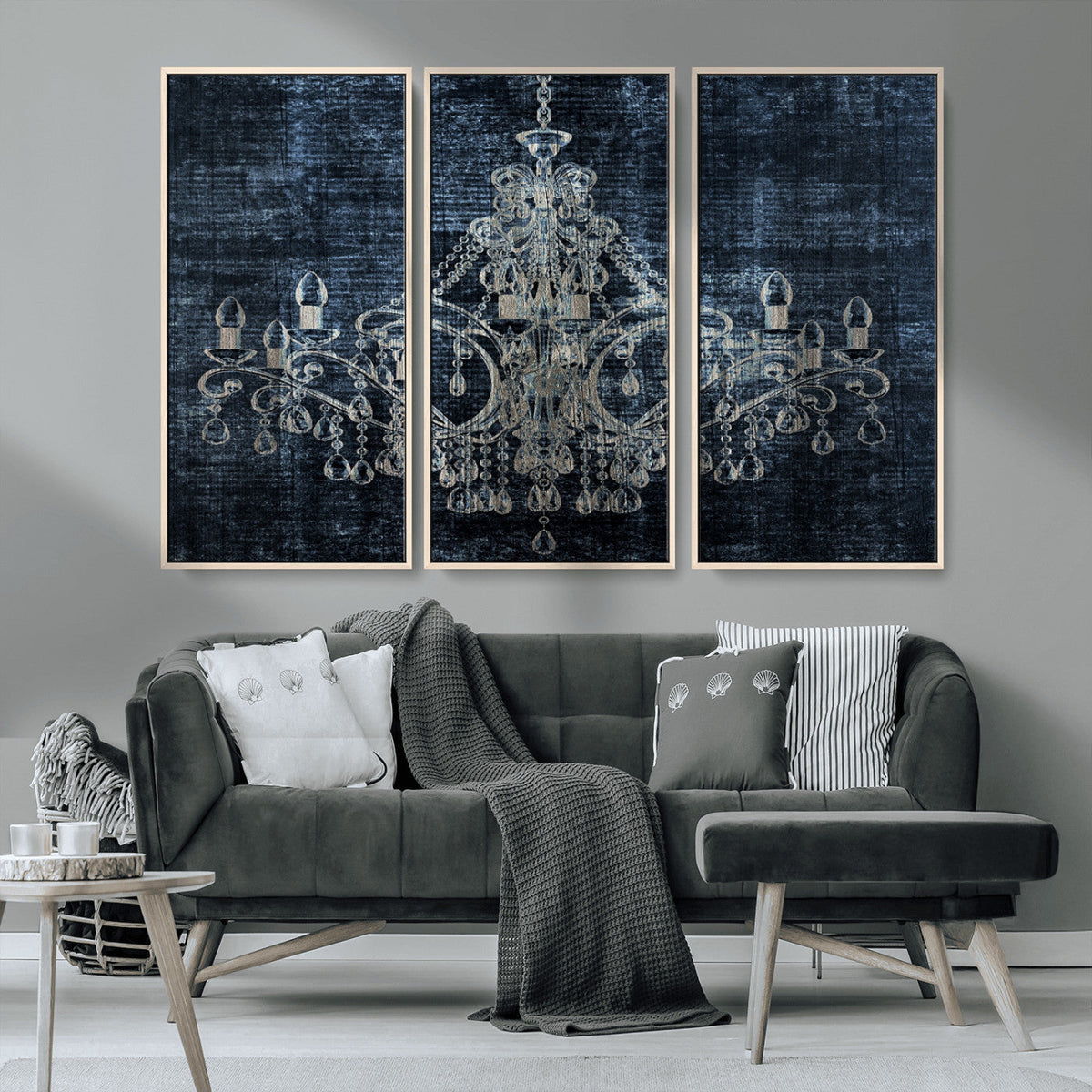 Dark Chandelier Wall Art Canvas Print