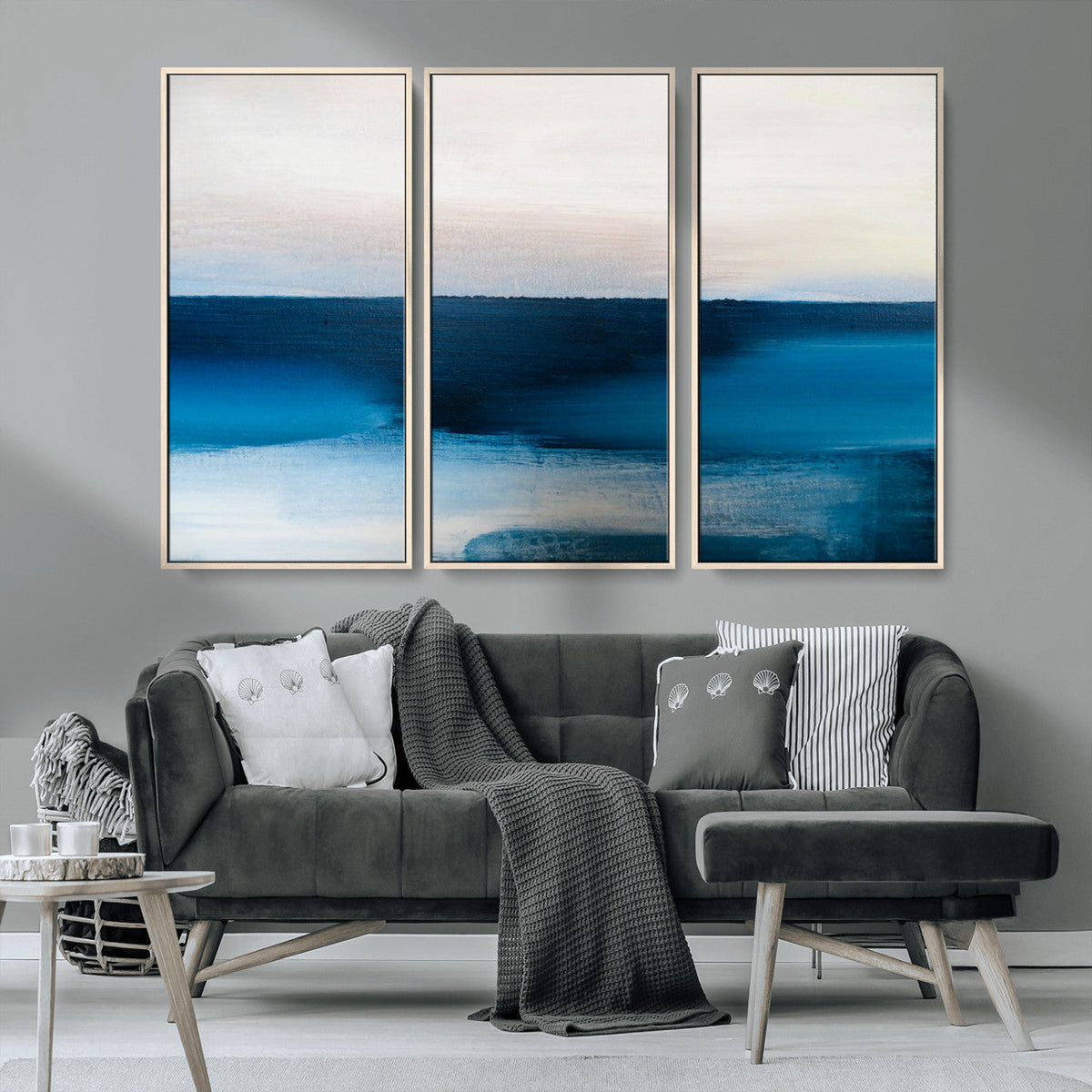 Dark Blue Abstract Wall Art Canvas Print