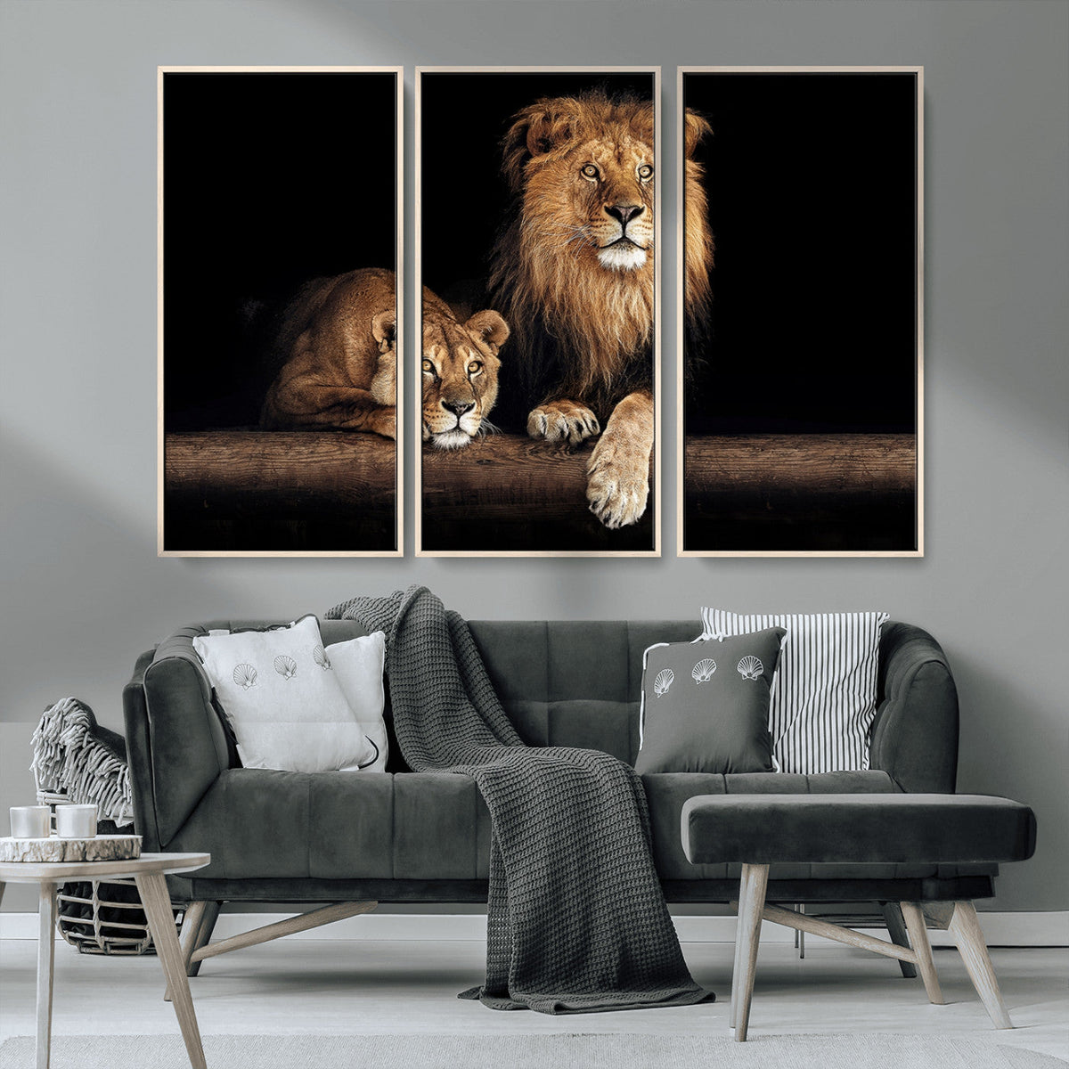 Lion Canvas Wall Art – Majestic Animal Print Artwork for