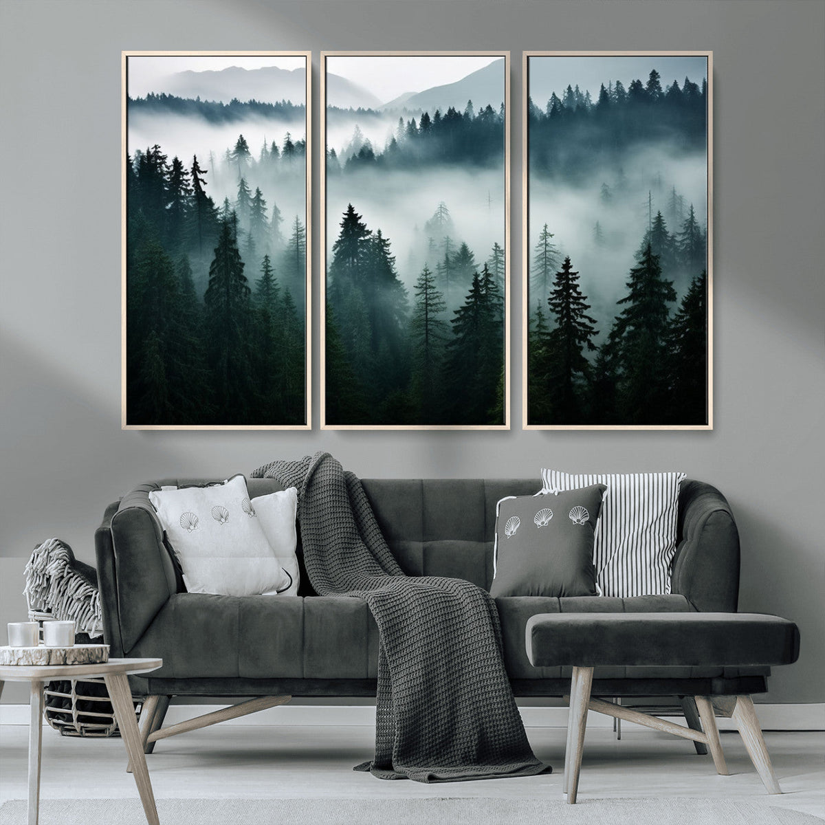 Captivating Misty Forest Wall Art Canvas, Premium Canvas