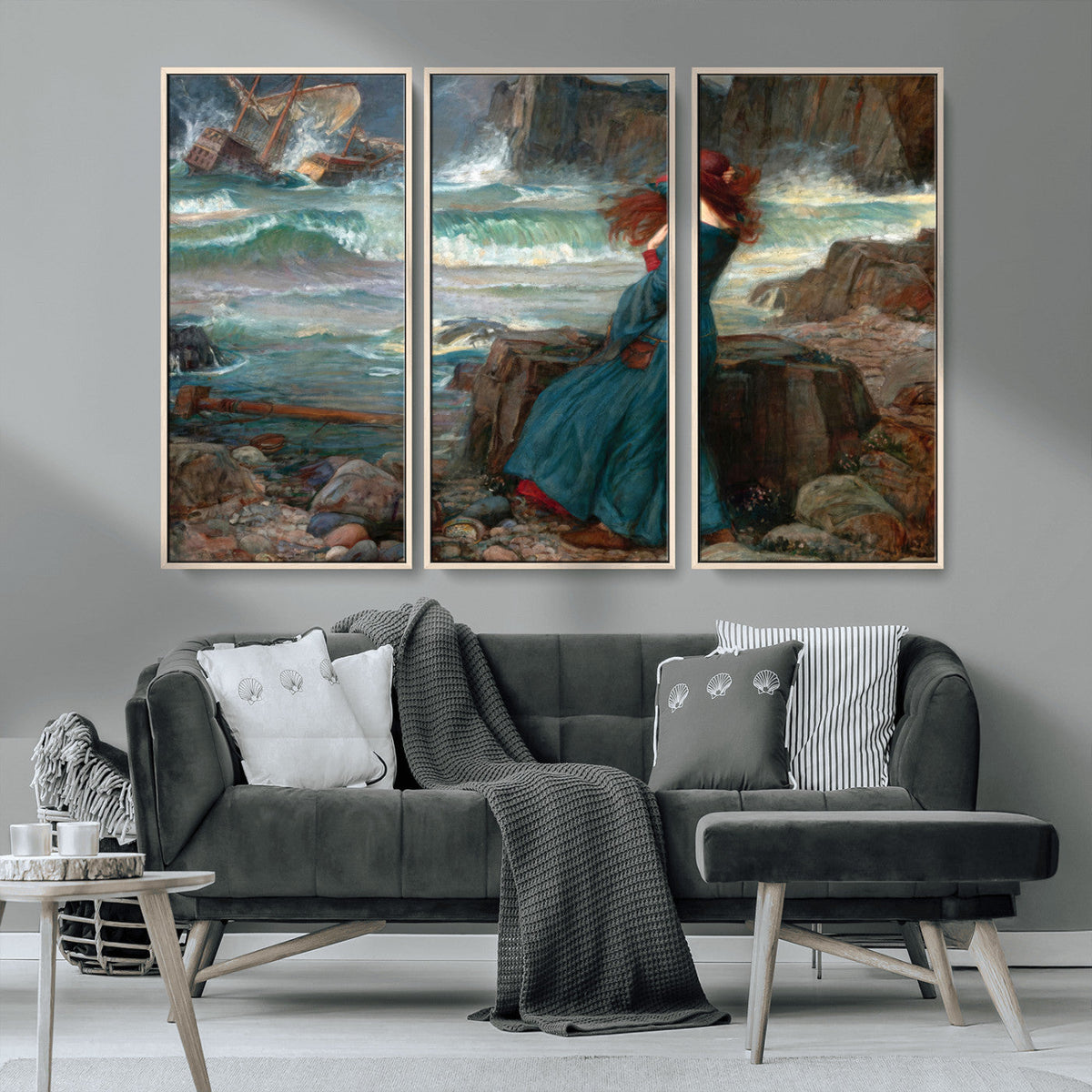 Miranda by the Shore Wall Art Canvas Print – Tempest Scene
