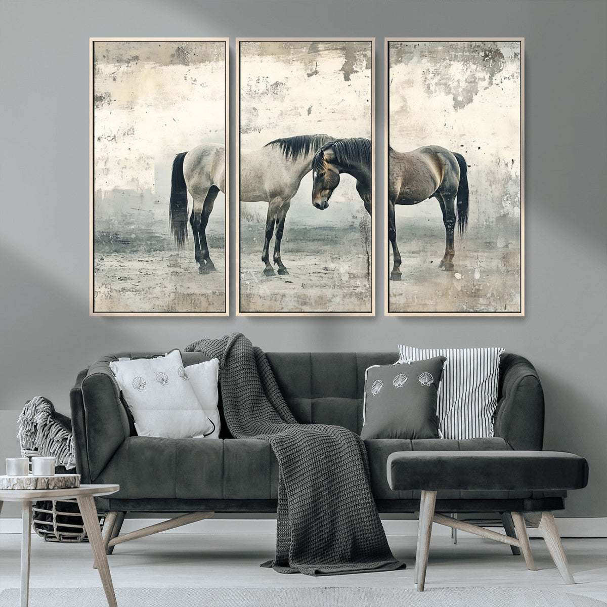 Chines Style Majestic Horses Wall Art | Ready to Hang and