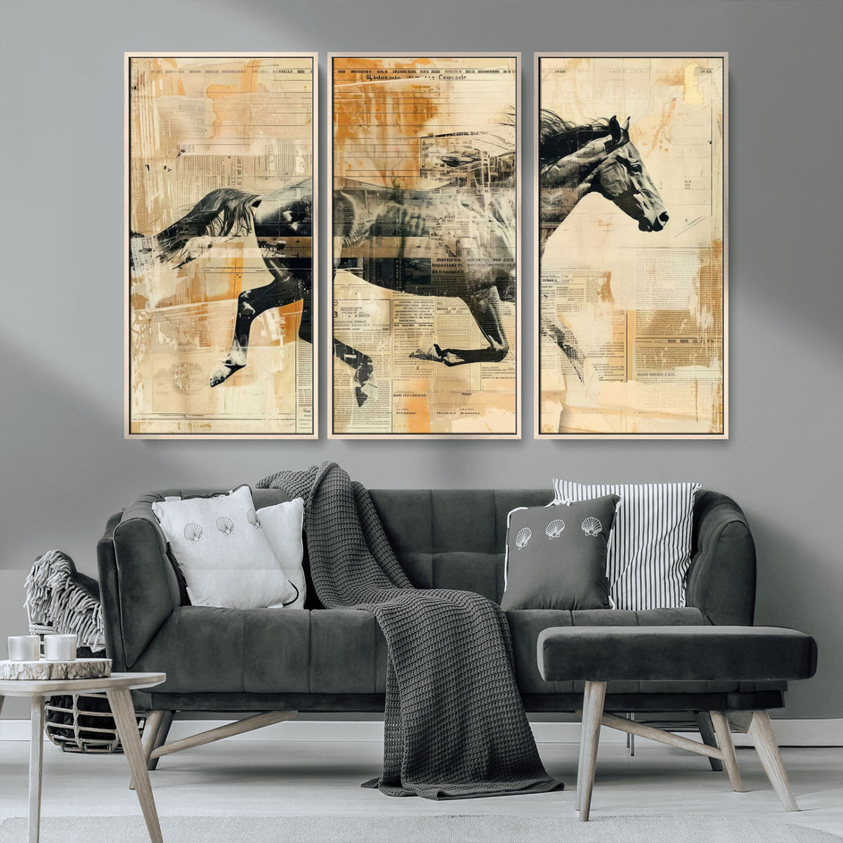 Chines Style Running Horse Western Wall Art | Farmhouse Wall