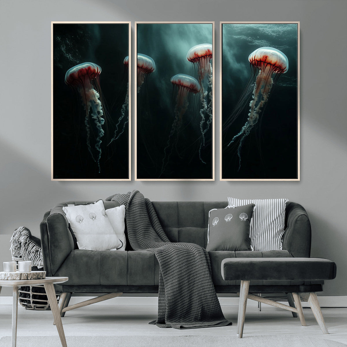Abstract Jellyfish Wall Art Canvas Print