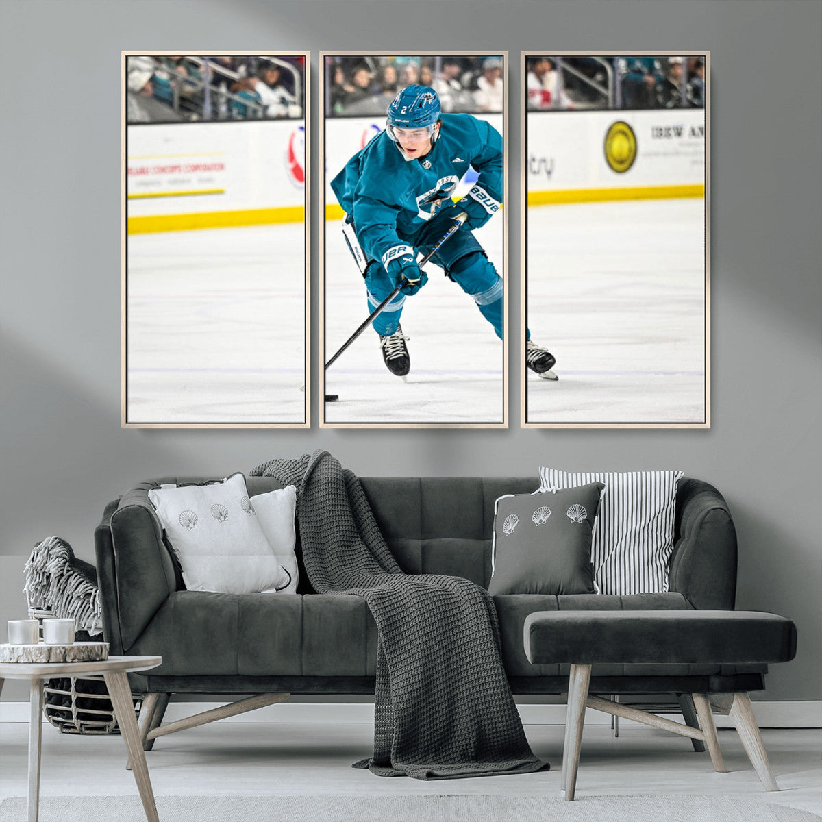 San Jose Sharks Ice Hockey Player Wall Art Canvas Print