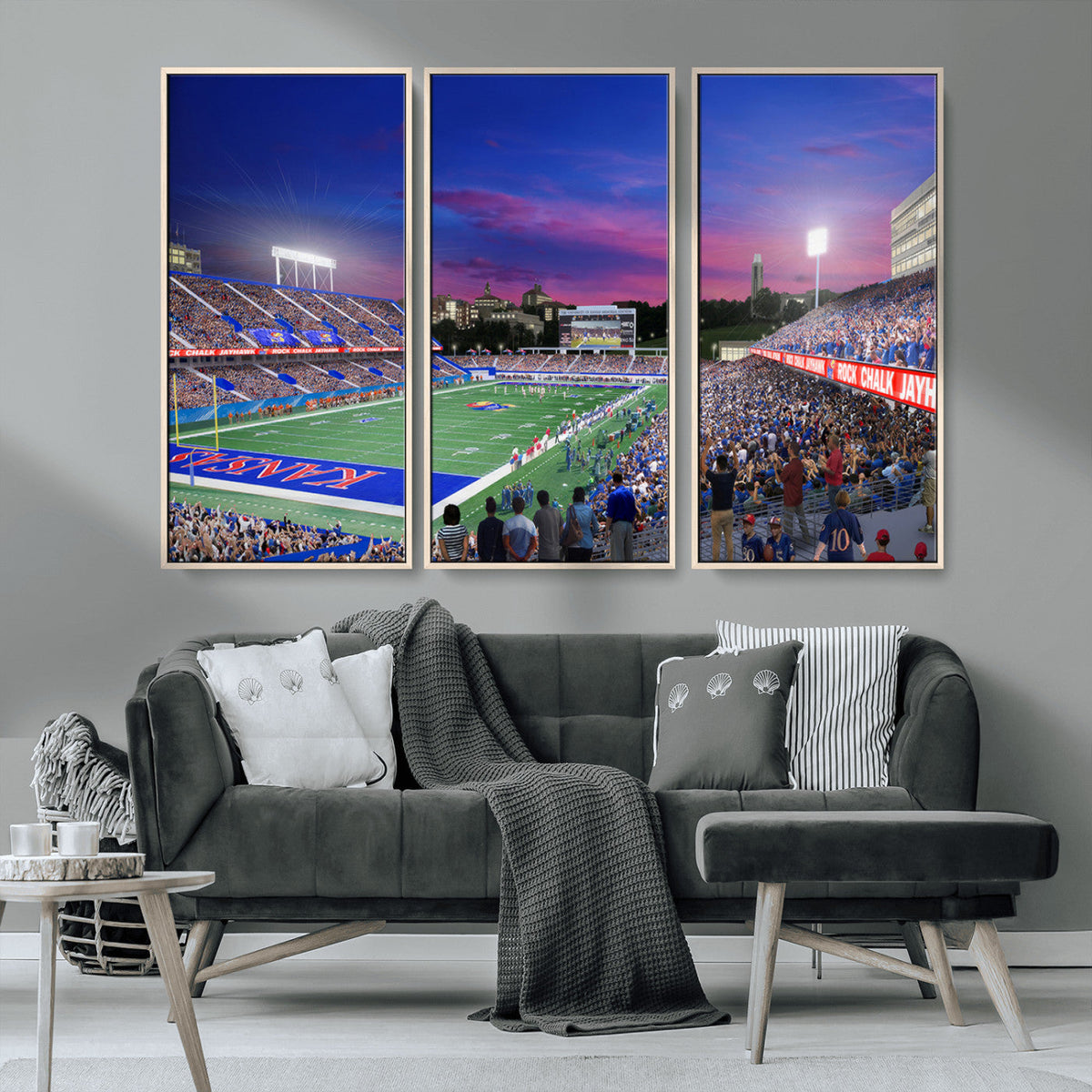 University of Kansas Jayhawks Football Team Print Canvas-