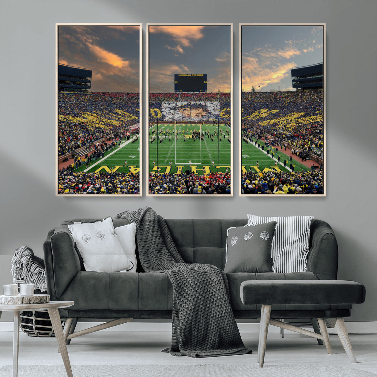 University of Michigan Wolverines Print Canvas, Football