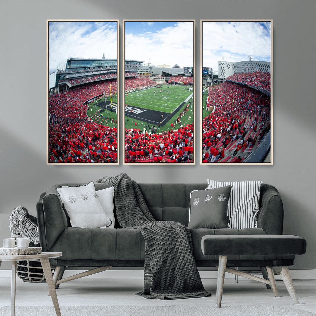 Cincinnati Bearcats Football Team Print - Nippert Stadium Wall Art Canvas Print