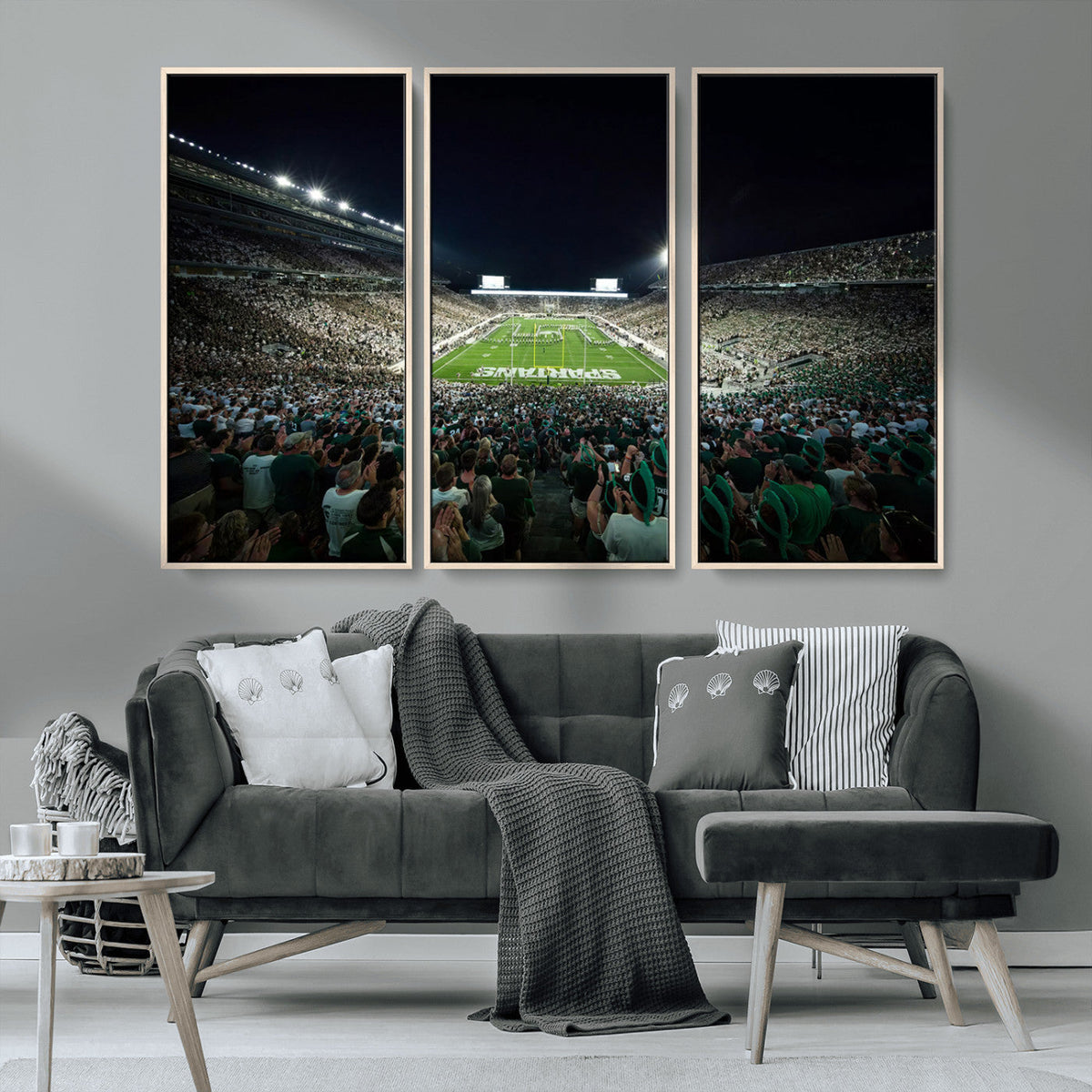 Framed Michigan State Spartans Football Team Print - East