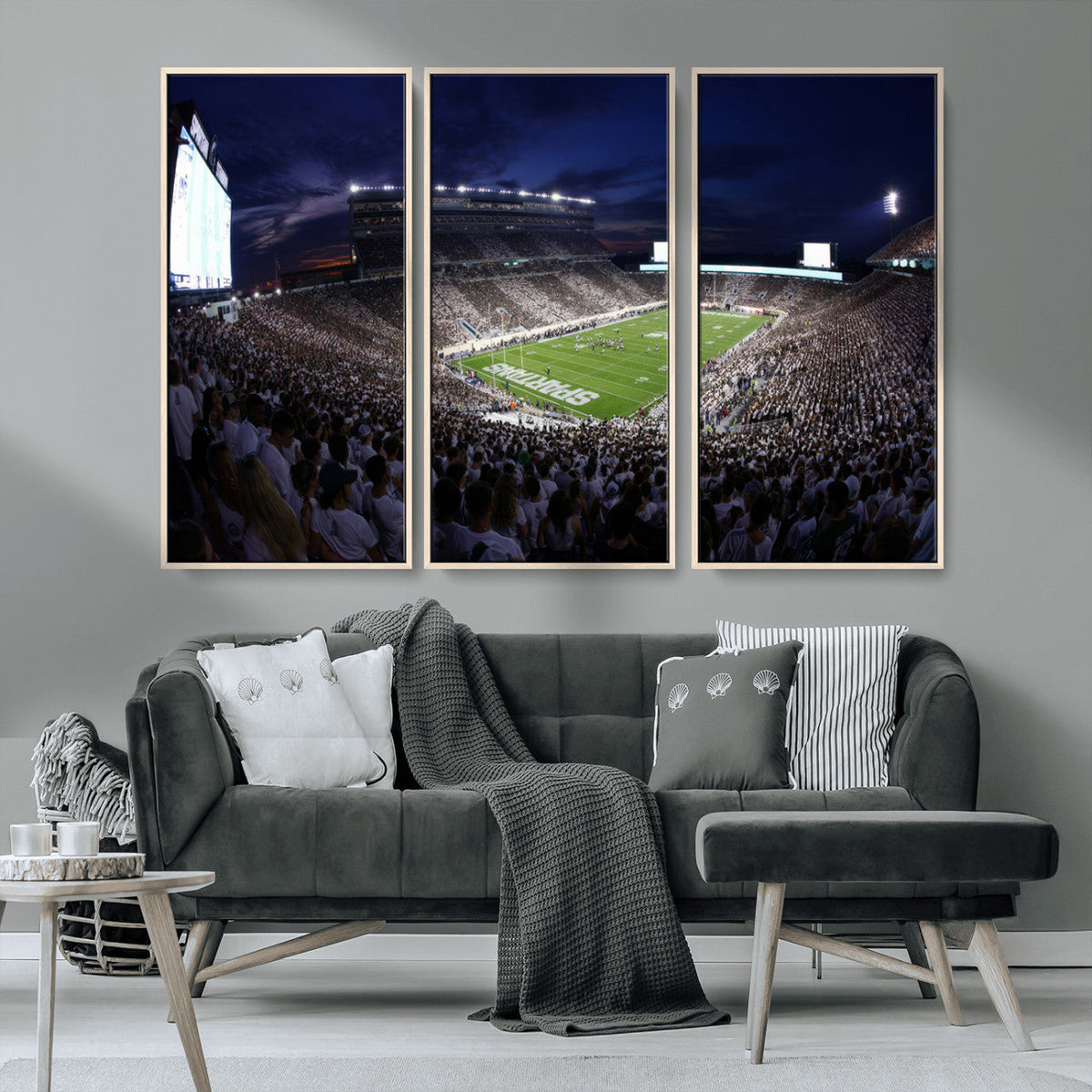 Michigan State Spartans Canvas, Framed Football Team Print -