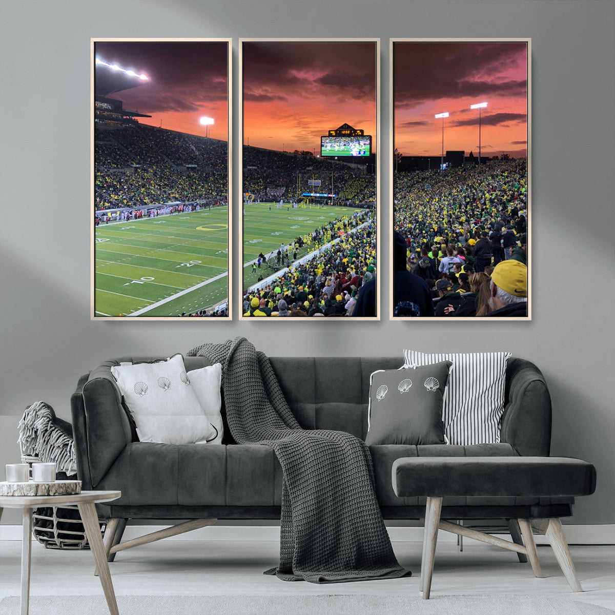 Eugene Autzen Stadium Canvas Wall Art Print – Sunset Over