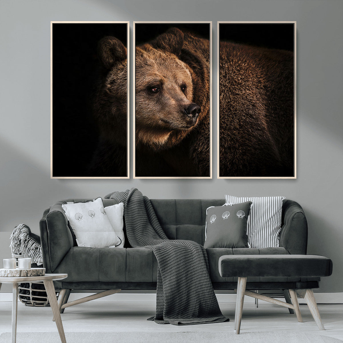 Wild Grizzly 399 Bear Canvas Wall Art Print, Bear Animal