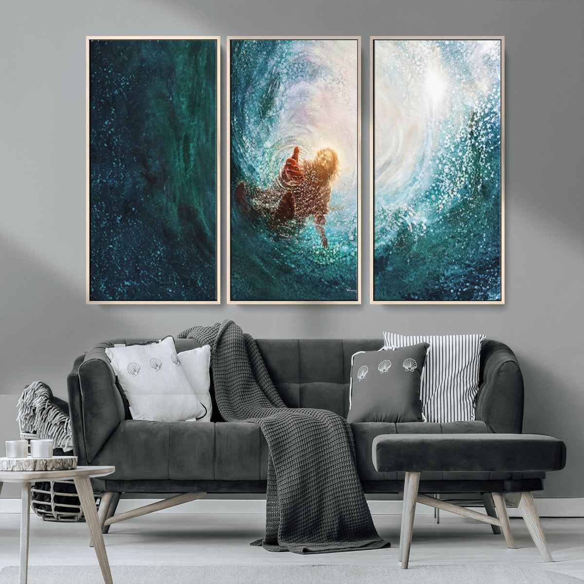 Powerful Jesus Canvas Print - Hand of Salvation,