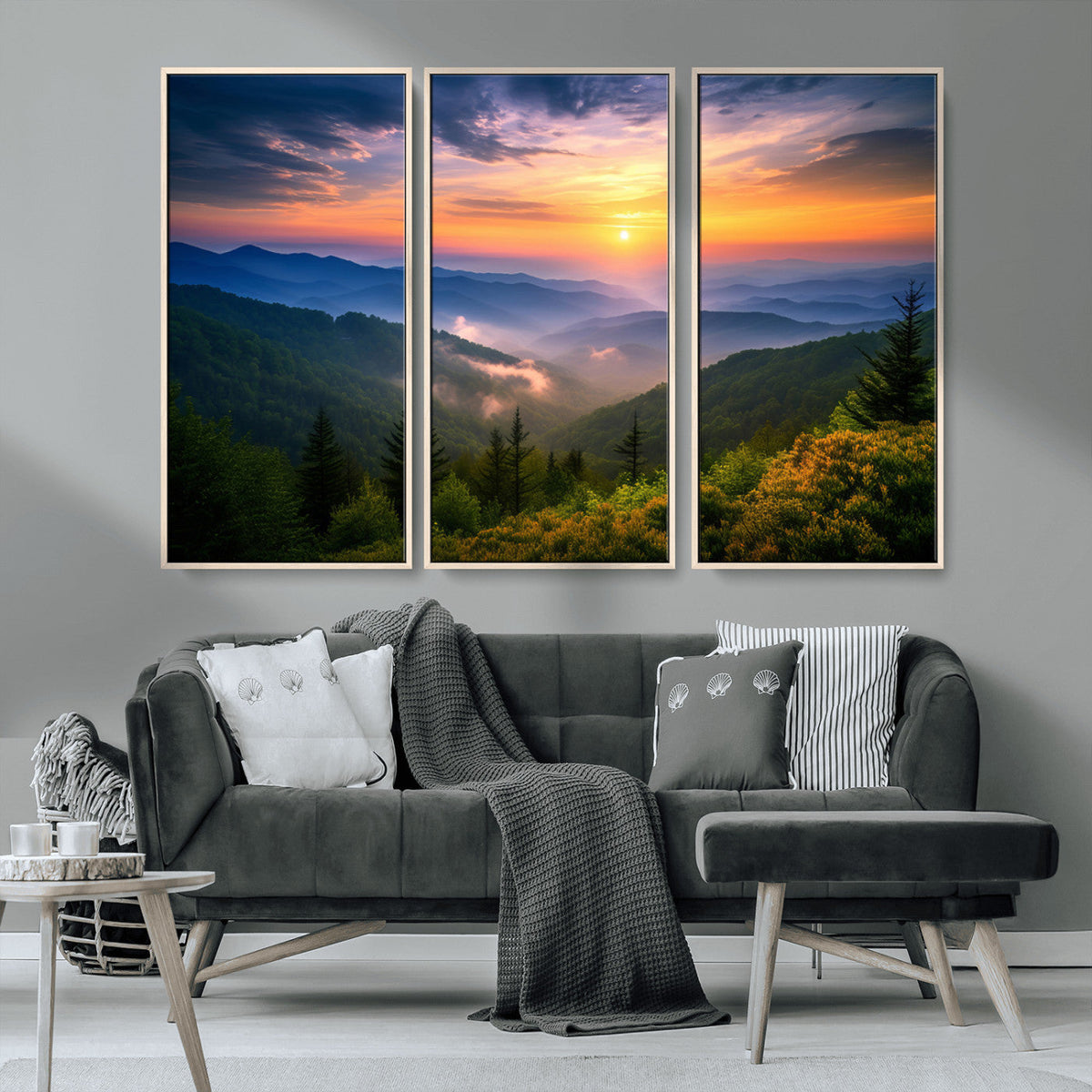 Majestic Mountain Sunrise Print | Landscape Wall Art |