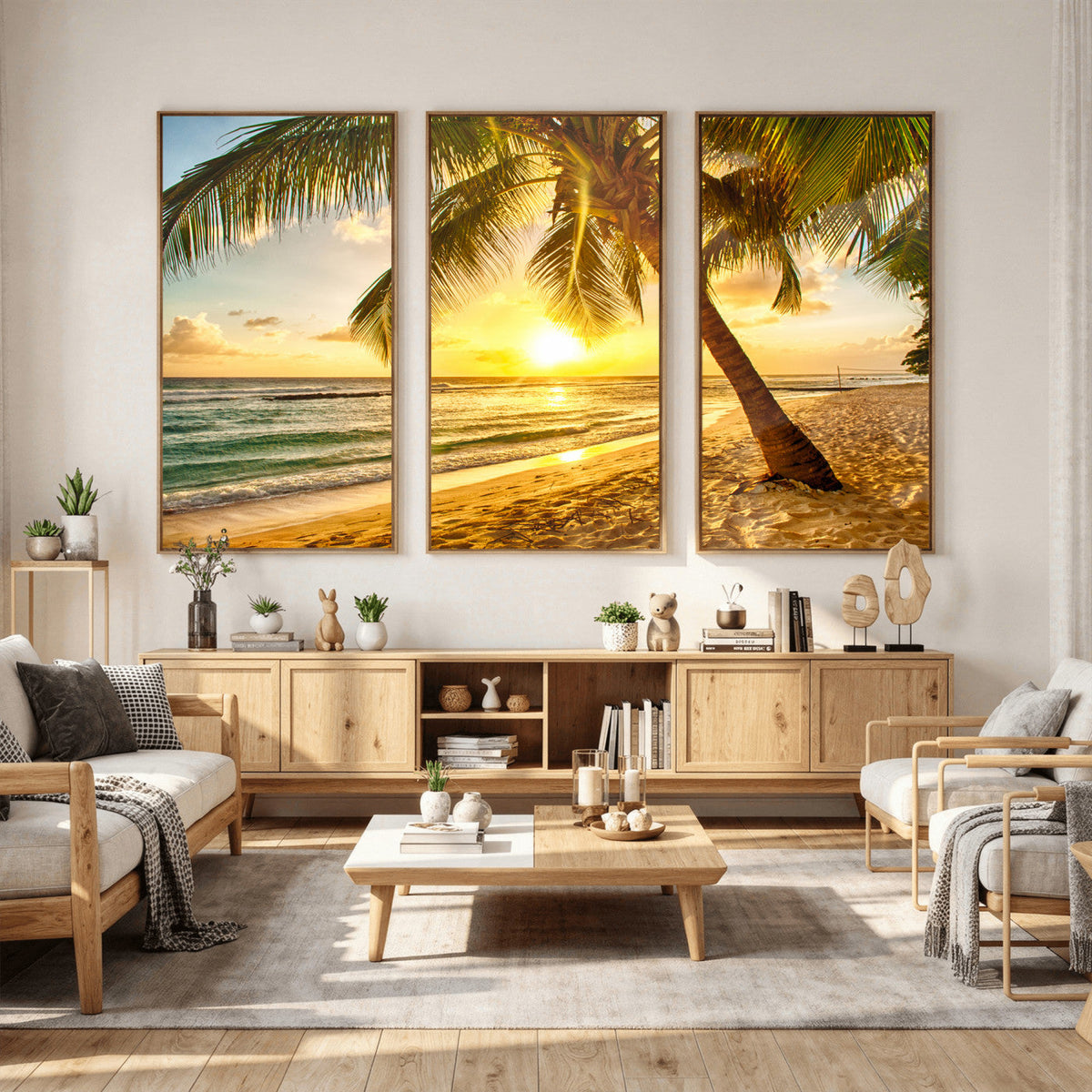 Beach Sunset Canvas Wall Art Print - Tropical Beach Canvas