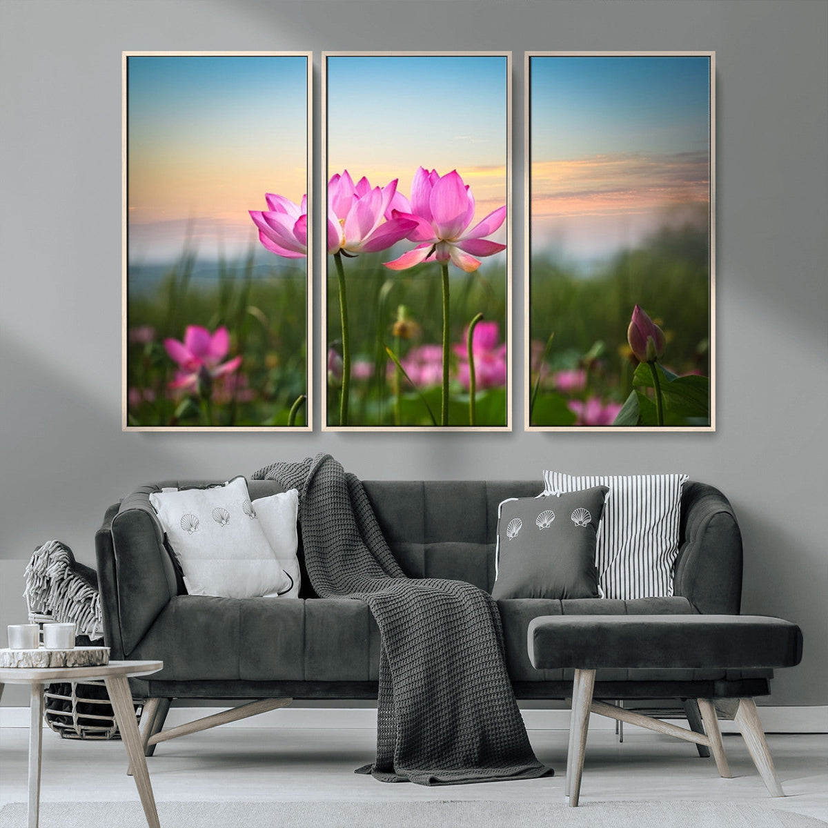 Pink Flower on the Mountain Canvas Print, Framed Pink Flower