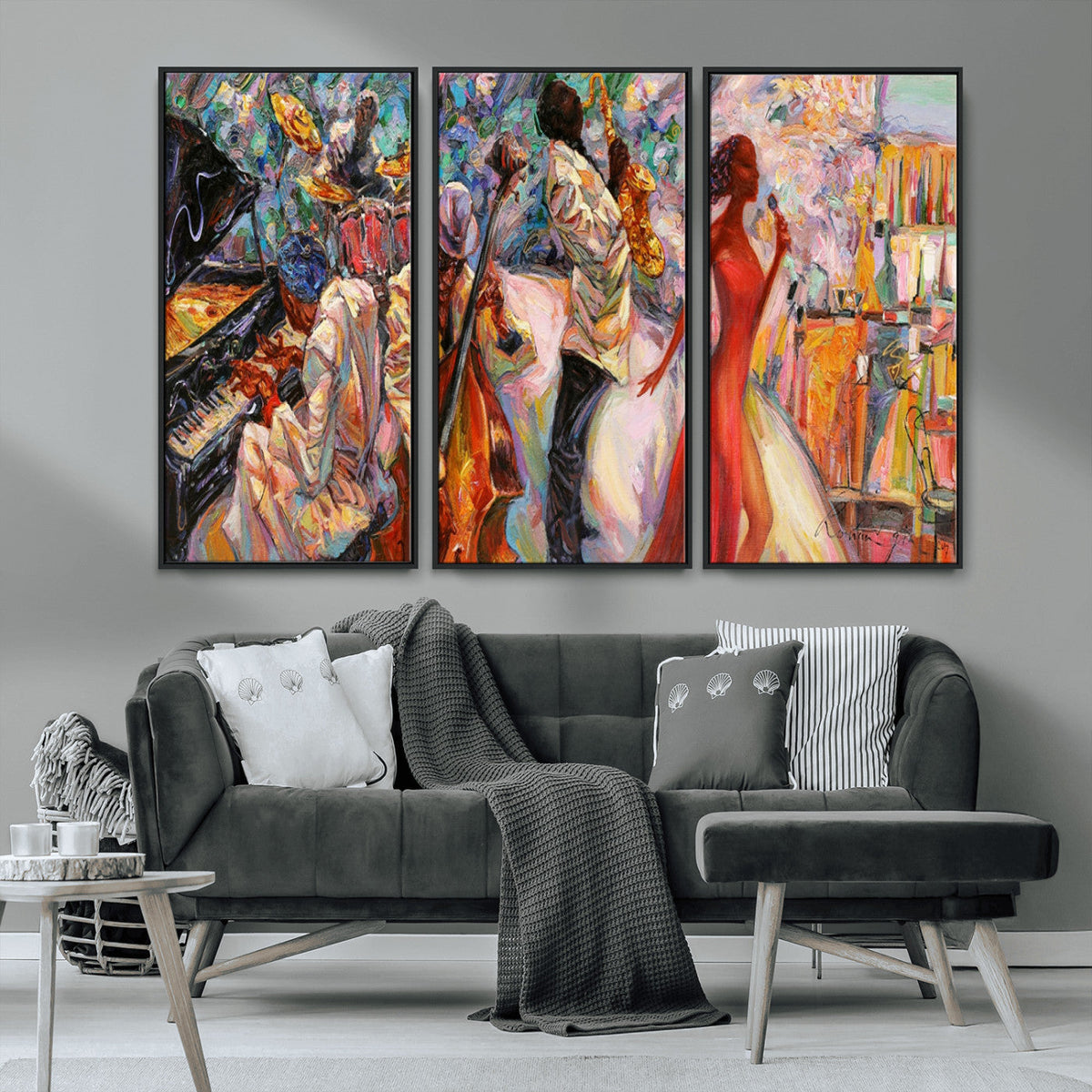Abstract Afro American Jazz Canvas Wall Art | Music-Inspired